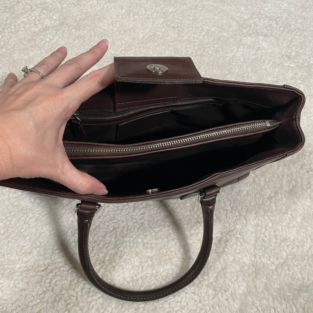Vintage Coach Bonnie Legacy Handbag Satchel Dark Brown Leather 2001 Y2K - Picture 14 of 15